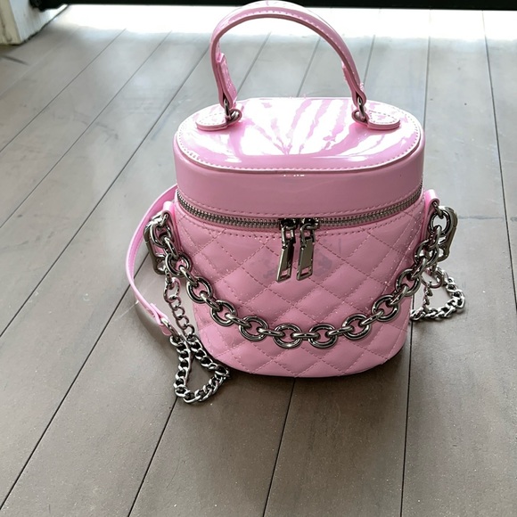 Madden NYC Women's Pink Canteen Handbag with Chain Accent - Picture 1 of 10